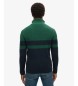 Superdry Maglione con mezza zip Cotton Classics Stripe verde, blu navy