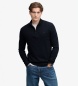 Superdry Maglia con mezza zip Wool Blend blu marino