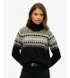 Superdry Jersey Fairisle Pattern Roll schwarz