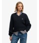 Superdry Pull oversize à torsades bleu marine