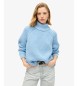 Superdry Pull ample à col roulé bleu en tricot point fantaisie