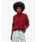 Superdry Pull Slouchy Stitch col roulé bordeaux