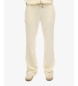 Superdry Pantalón Jogger Velour Wide Leg blanco roto