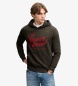 Superdry Sudadera con capucha Vintage Script negro