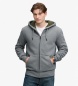 Superdry Sudadera con capucha y cremallera Borg Lined gris