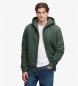 Superdry Sudadera con capucha y cremallera Borg Lined verde