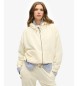 Superdry Off-white Velour zip-up hoodie