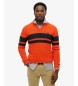 Superdry Orange Cotton Stripe Half Zip Jersey