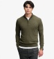 Superdry Maglione con mezza zip Wool Blend verde