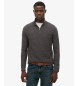 Superdry Maglione con mezza zip LW Cotton Texture nero