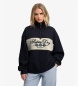 Superdry Marineblauwe sweater met halve rits Ornate Script Half