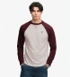 Superdry Vintage Athletic Baseball T-shirt, beige and burgundy