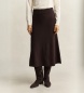 Gant Jupe en laine de mouton marron foncé