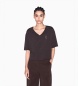 A|X Armani Exchange Brown V-neck cropped t-shirt