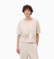 A|X Armani Exchange Camiseta cropped beige
