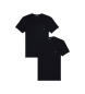 Emporio Armani Set of 2 black V-neck elastic knit loungewear t-shirts