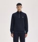 Fred Perry Sweatshirt com meio fecho marinho