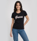Guess Camiseta Logo Lantejoulas Degradê Preto