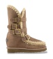 Mou Eskimo Inner Wedge Brown Leather Boots with Buckles
