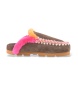 Mou Winter Bio Overstitching ruskinde mules i brun