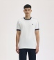 Fred Perry Camiseta Ringer Taped blanco roto