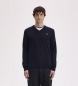 Fred Perry Marineblauwe Classic trui met V-hals