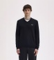 Fred Perry Zwarte Classic trui met V-hals