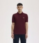 Fred Perry Enfärgad piketröja vinröd