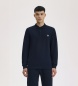 Fred Perry Polo liso de manga comprida azul-marinho