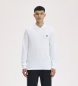 Fred Perry Polo liso de manga comprida branco