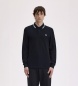 Fred Perry Polo Twin Tipped de manga comprida preto