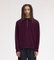 Fred Perry Sweat à col avec demi-fermeture éclair bordeaux