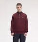 Fred Perry Sweat à demi-fermeture éclair bordeaux