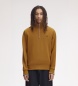 Fred Perry Sweat col zippé moutarde