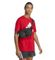 adidas T-shirt com logtipo grande Essential Singles vermelho