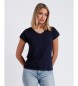 Admas Kortärmad T-shirt med spets i marinblå