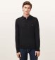 ALL SAINTS Langarm-Poloshirt Merino Mode schwarz