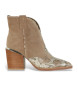 Alma en pena Brown textured effect leather ankle boots