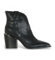 Alma en pena Black textured effect leather ankle boots 