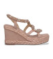 Alma en pena Sandale en cuir rose brillant