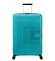 American Tourister Aerostep large expandable hard suitcase with capacity up to 109 L turquoise