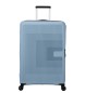 American Tourister Aerostep large expandable hard sided suitcase with capacity up to 109 L blue