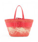 Armani Exchange Red raffia bag