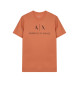 Armani Exchange Orange stickad T-shirt med normal passform