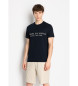 Armani Exchange Marinblå stickad T-shirt med normal passform