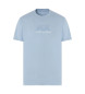 Armani Exchange T-shirt aderente in cotone, maniche corte, scollo tondo e stampa personalizzata in blu