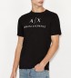 Armani Exchange Majica s kratkimi rokavi in škatlastim ovratnikom črna