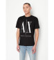 Armani Exchange ICON camiseta de manga curta preto para tripulação pescoço