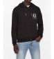 Armani Exchange Baumwollsweatshirt offen und mit Kapuze schwarz