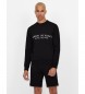 Armani Exchange Open fleece sweatshirt zwart